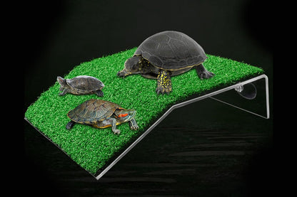 Turtle Basking Platform Simulation Grass Turtle Ramp for Fish Tank Aquarium - M V1263-JX-6803-2