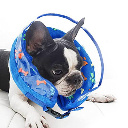 Soft Inflatable Pet Dog Cone Collar Anti Licking Scratching Blue - M V1263-JX-6804-2