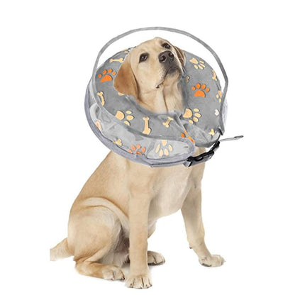 Soft Inflatable Pet Dog Cone Collar Anti Licking Scratching Blue - M V1263-JX-6804-2