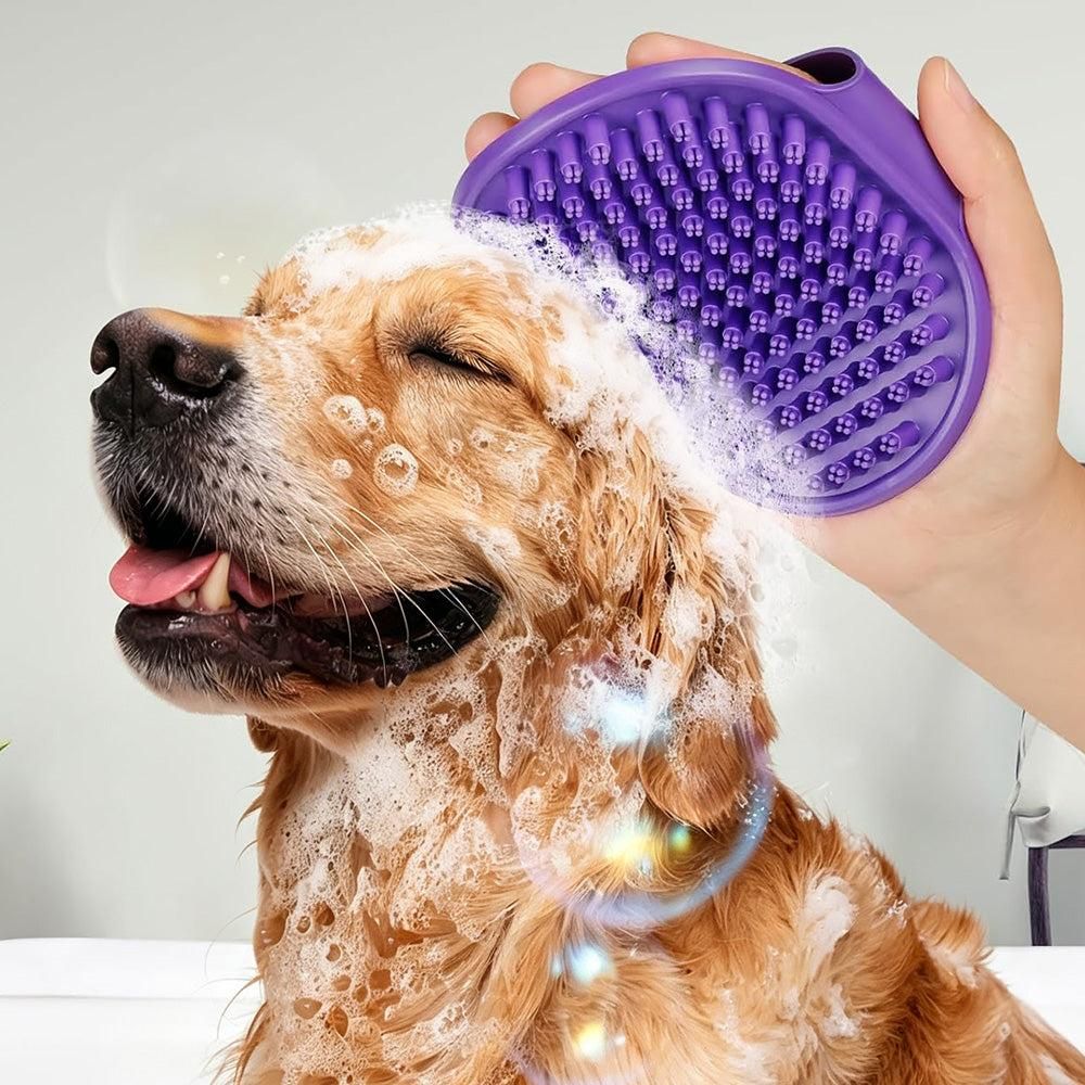 2PCS Pet Grooming Tools Double-Sided Brush for Shedding and Bathing for Short/Long Haired Dogs Cats Purple V1263-JX-6806