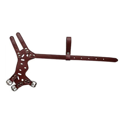 Adjustable PU Leather Dog Muzzle Pet Breathable Anti Bite Bark Chew Muzzles Brown - XL V1263-JX-6809-4