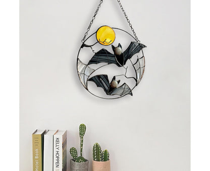 Wall Ornament Bat Shape Anti-deform Metal Window Hanging Decoration for Home- Bat* V1263-JX-681