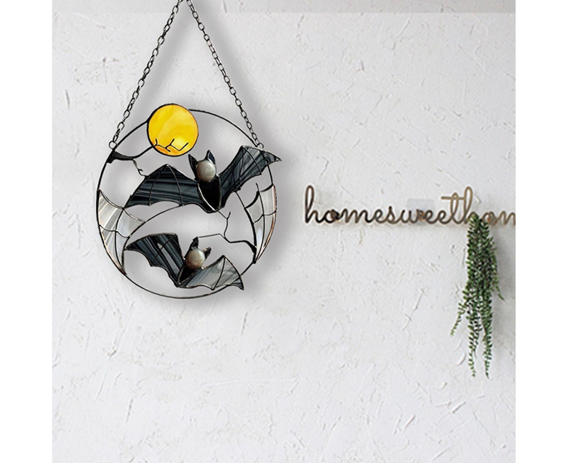 Wall Ornament Bat Shape Anti-deform Metal Window Hanging Decoration for Home- Bat* V1263-JX-681