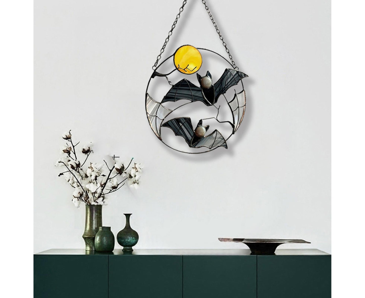 Wall Ornament Bat Shape Anti-deform Metal Window Hanging Decoration for Home- Bat* V1263-JX-681