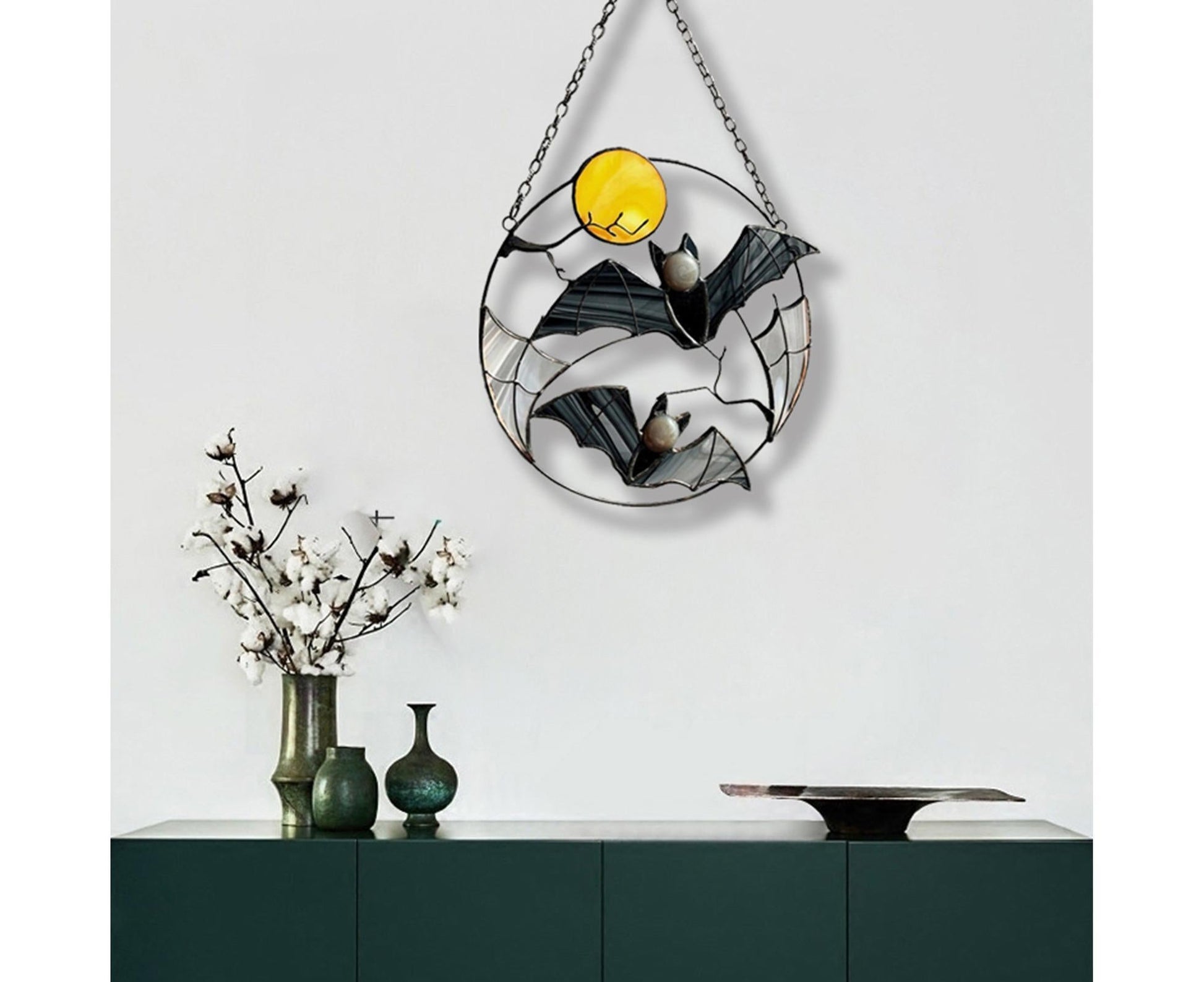 Wall Ornament Bat Shape Anti-deform Metal Window Hanging Decoration for Home- Bat* V1263-JX-681