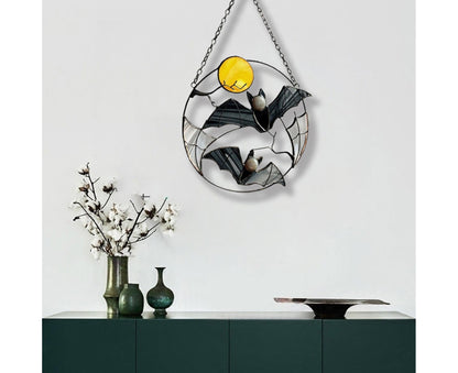 Wall Ornament Bat Shape Anti-deform Metal Window Hanging Decoration for Home- Bat* V1263-JX-681