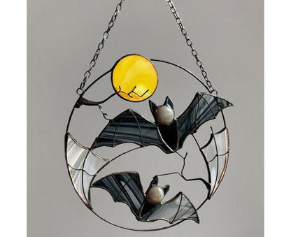 Wall Ornament Bat Shape Anti-deform Metal Window Hanging Decoration for Home- Bat* V1263-JX-681