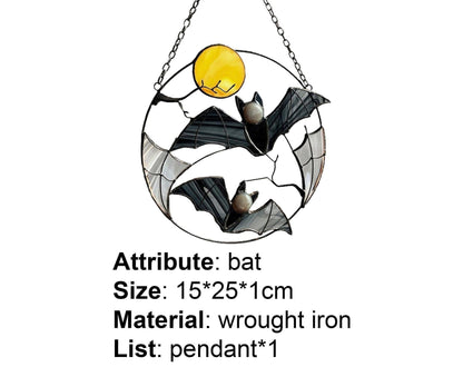Wall Ornament Bat Shape Anti-deform Metal Window Hanging Decoration for Home- Bat* V1263-JX-681