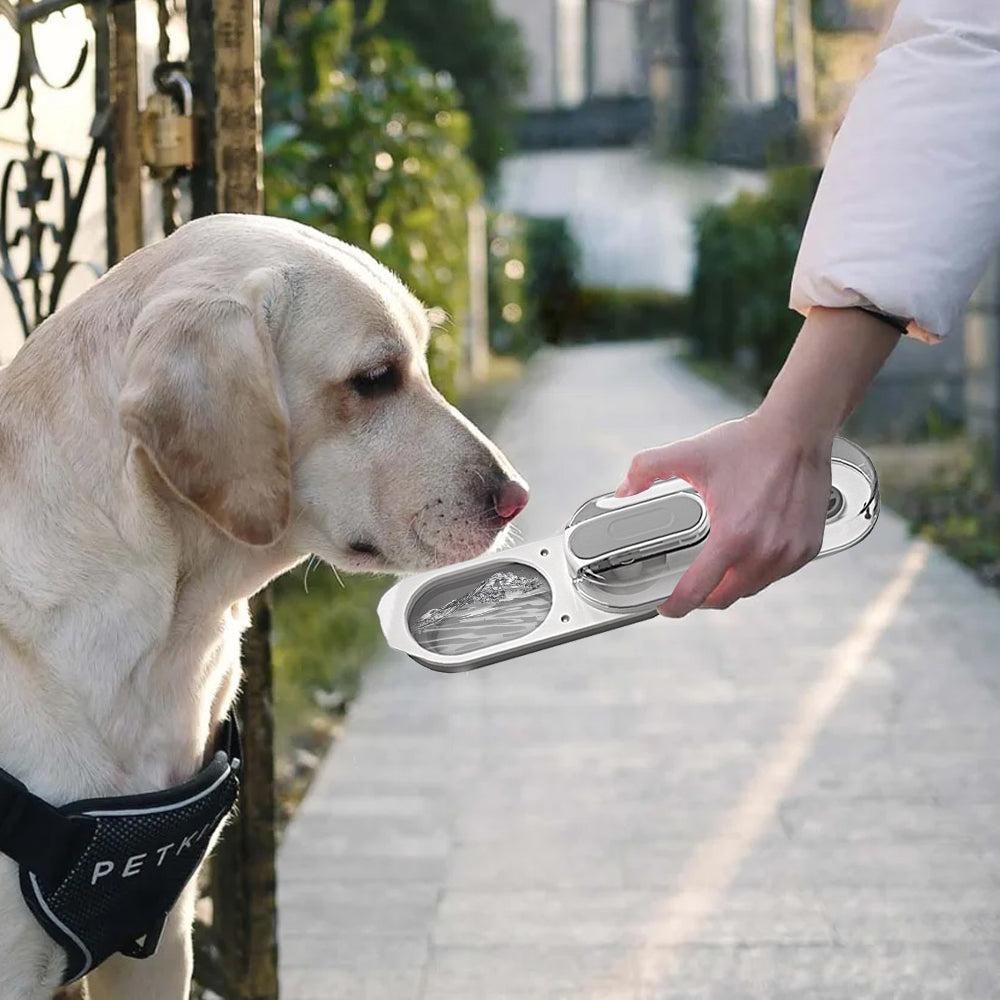 350ml Foldable Pet Dog Water Bottle Leak-proof Water Feeder for Travel Walking Hiking Grey V1263-JX-6813