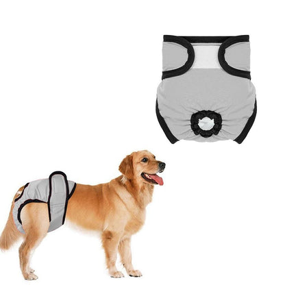 Washable Female Pet Nappy Diaper Dog Cat Physiological Pants Gray - M V1263-JX-6814-2