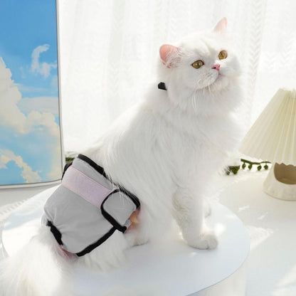 Washable Female Pet Nappy Diaper Dog Cat Physiological Pants Gray - L V1263-JX-6814-3