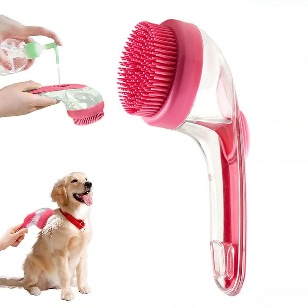 2-in-1 Pet Bath Brush with Built-in Shampoo Dispenser Dog Shampoo Bubble Maker Dog Cat Bathing Grooming Tool V1263-JX-6816