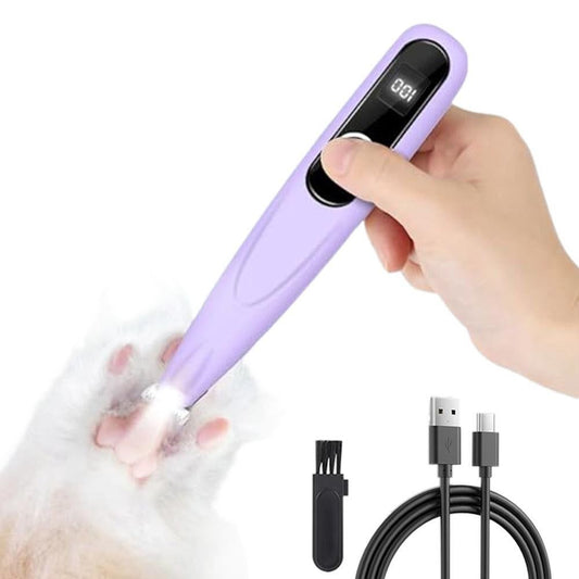 Cordless Pet Paw Trimmer with LED Light Rechargeable Grooming Tool for Dog Cat Purple V1263-JX-6819