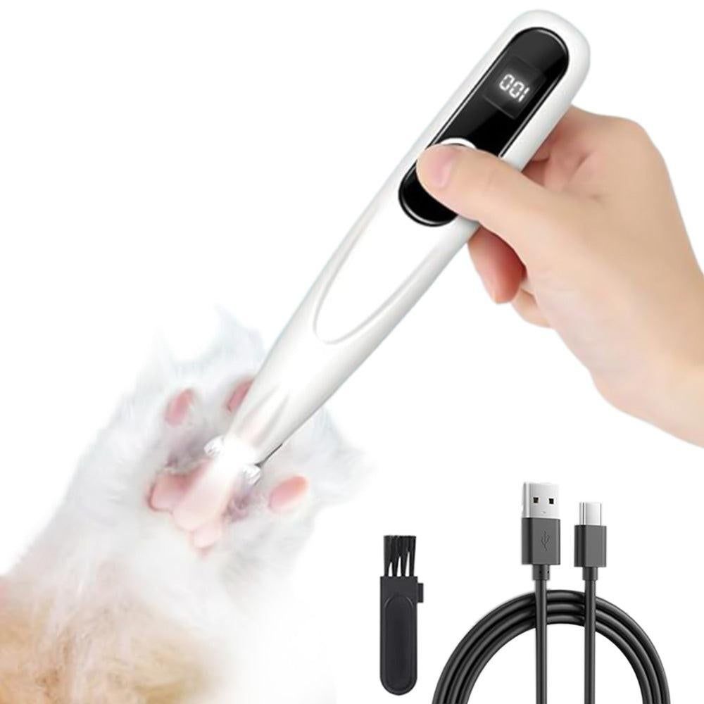 Cordless Pet Paw Trimmer with LED Light Rechargeable Grooming Tool for Dog Cat Purple V1263-JX-6819