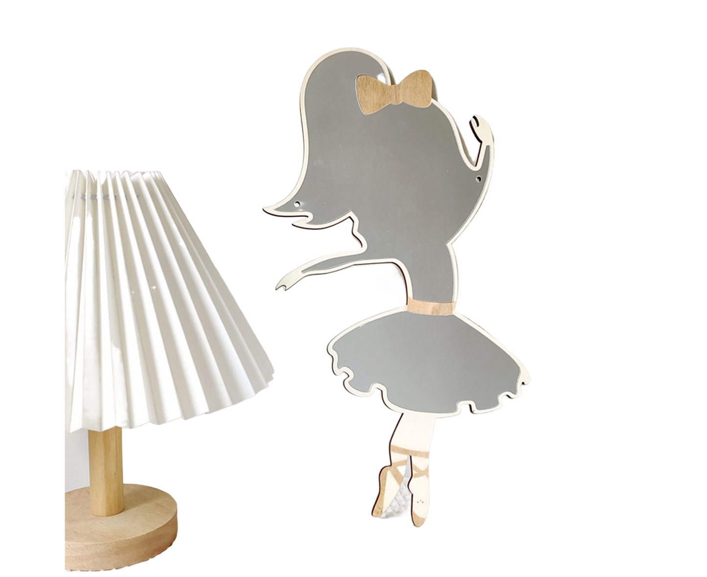 Ballet Girl Wall Mirror-Natural V1263-JX-682