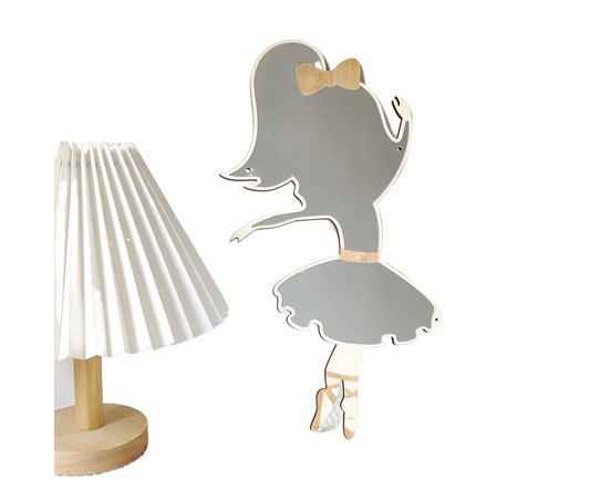 Ballet Girl Wall Mirror-Natural V1263-JX-682