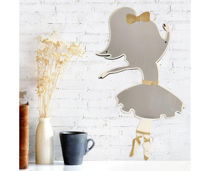 Ballet Girl Wall Mirror-Natural V1263-JX-682
