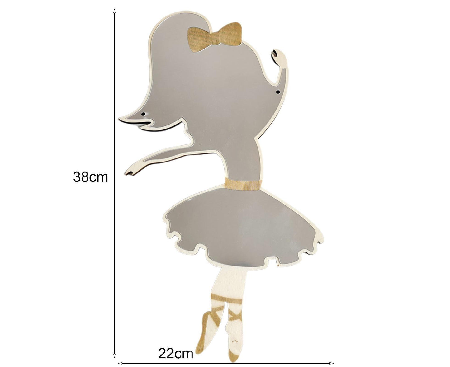 Ballet Girl Wall Mirror-Natural V1263-JX-682