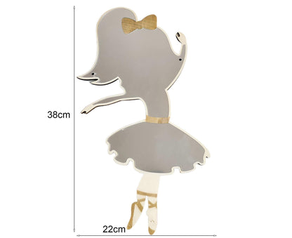 Ballet Girl Wall Mirror-Natural V1263-JX-682