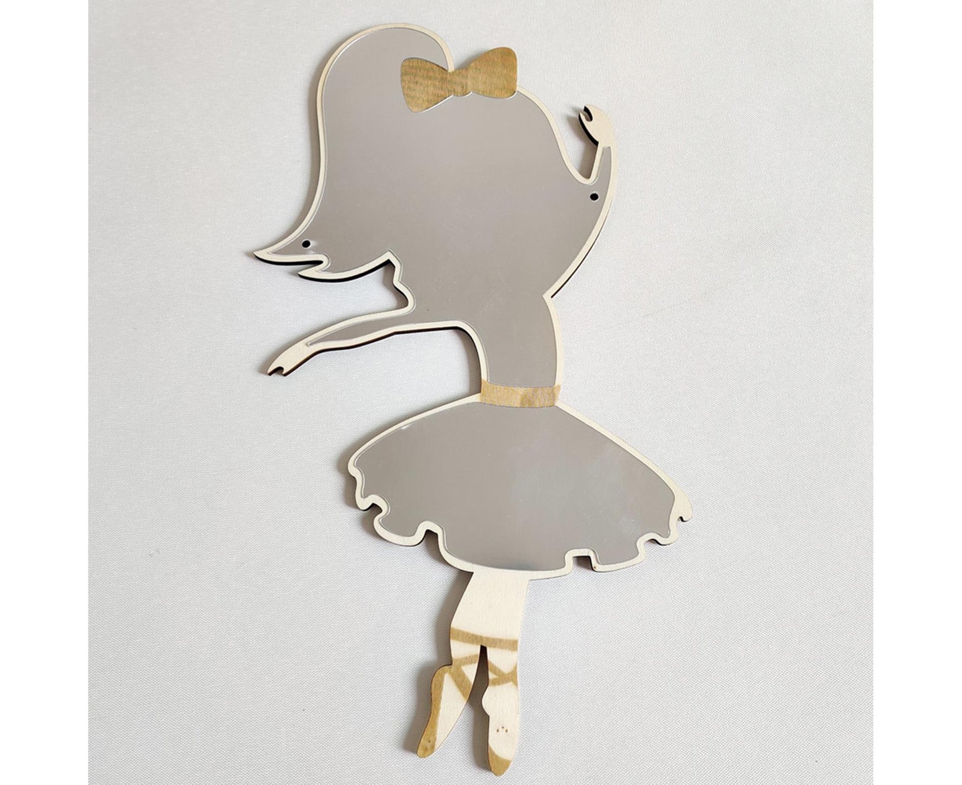 Ballet Girl Wall Mirror-Natural V1263-JX-682