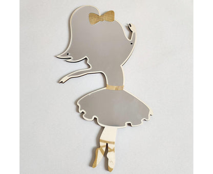 Ballet Girl Wall Mirror-Natural V1263-JX-682