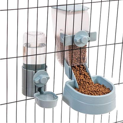 Automatic Food Water Dispenser Set Pet Feeder Bowl Set for Cage Light Blue V1263-JX-6828