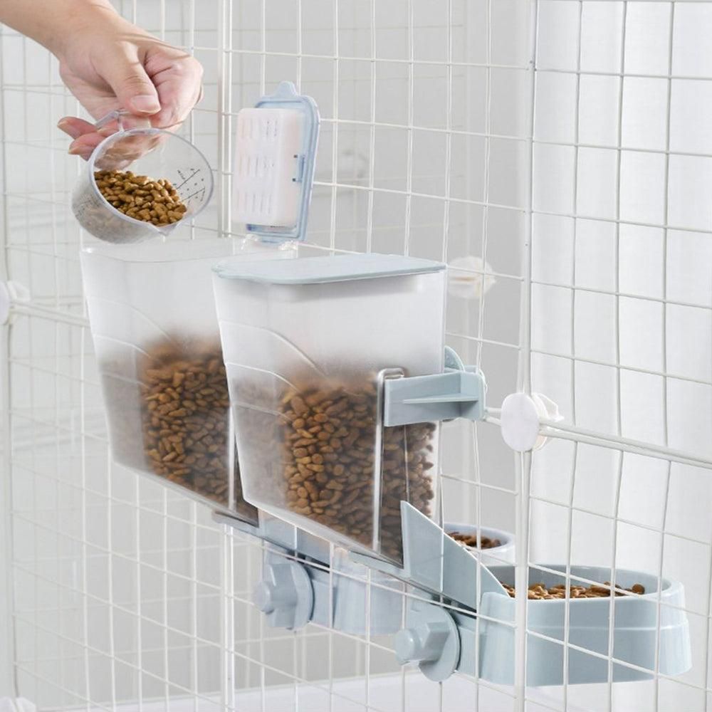 Automatic Food Water Dispenser Set Pet Feeder Bowl Set for Cage Light Blue V1263-JX-6828