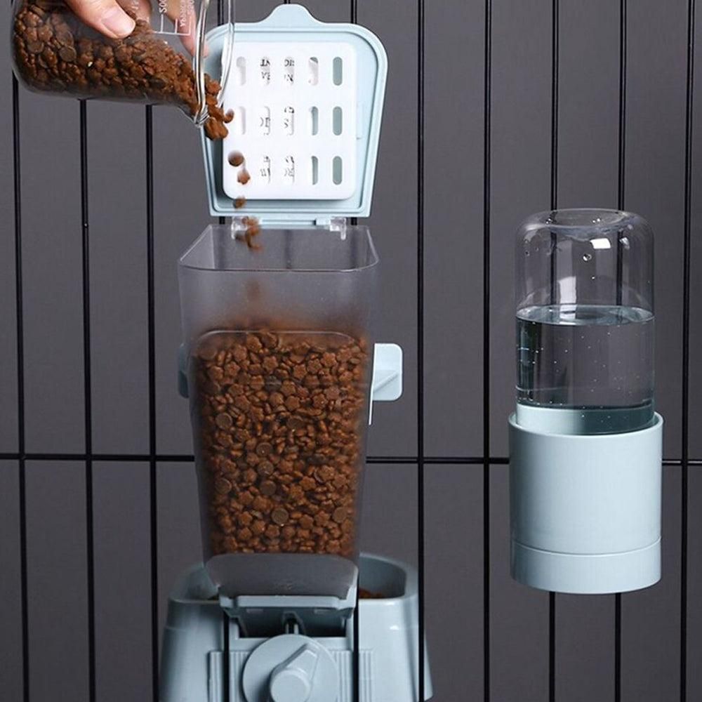 Automatic Food Water Dispenser Set Pet Feeder Bowl Set for Cage Light Blue V1263-JX-6828