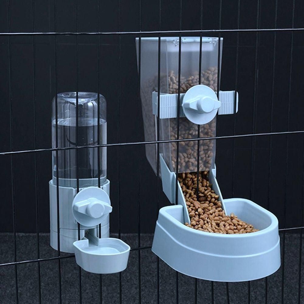 Automatic Food Water Dispenser Set Pet Feeder Bowl Set for Cage Light Blue V1263-JX-6828