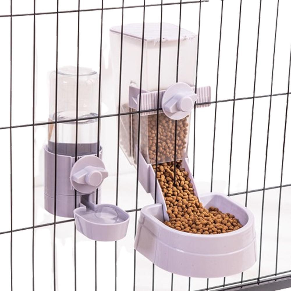 Automatic Food Water Dispenser Set Pet Feeder Bowl Set for Cage Light Blue V1263-JX-6828