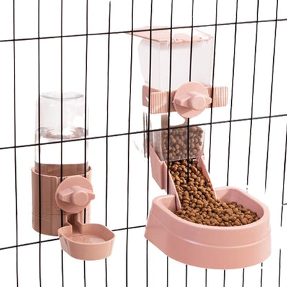 Automatic Food Water Dispenser Set Pet Feeder Bowl Set for Cage Light Blue V1263-JX-6828