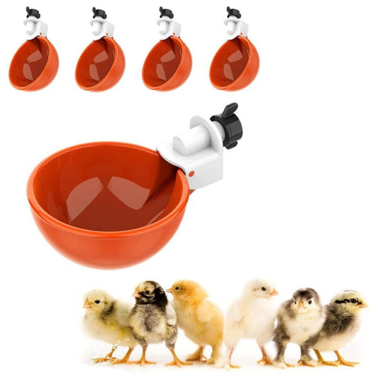 5Pcs Automatic Chicken Waterer Cups Water Feeder for Chicks Duck Goose Orange V1263-JX-6830
