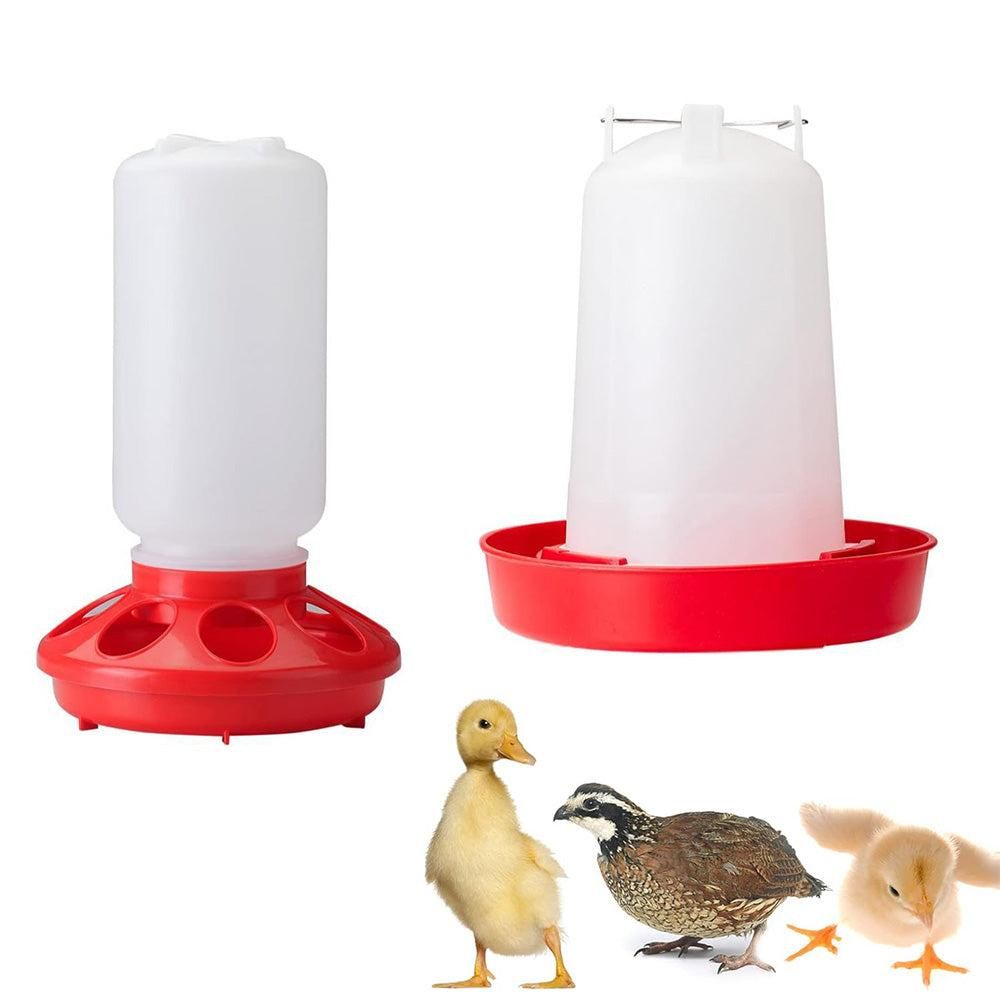 1L Chick Food Feeder and 1.5L Chicken Water Feeder Kit for Chick Aviaries V1263-JX-6833