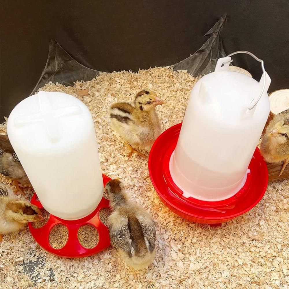 1L Chick Food Feeder and 1.5L Chicken Water Feeder Kit for Chick Aviaries V1263-JX-6833