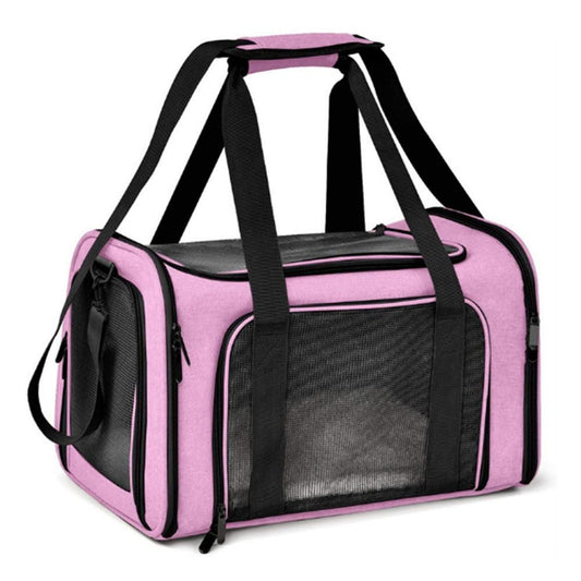 Foldable Travel Pet Carrier Bag Portable Cat Dog Kennel Bag Pink - L V1263-JX-6838-2