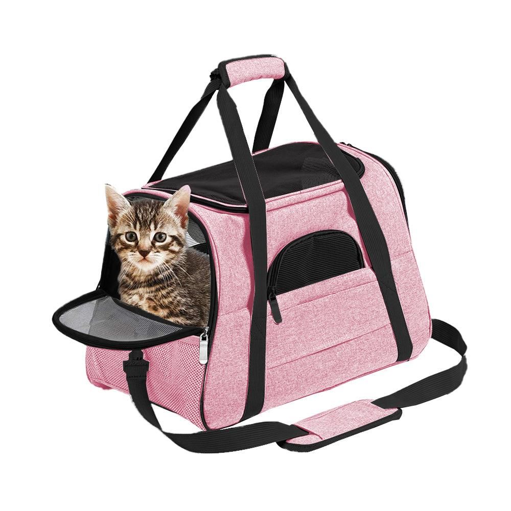 Cat Pet Carrier Travel Carrier Pet Bag for Small Medium Cats Pink V1263-JX-6841