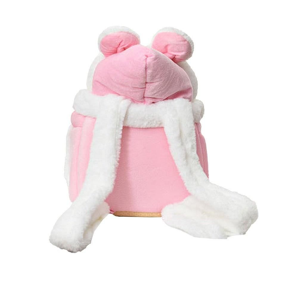Plush Pet Carrier Backpack Pet Warm Bag with Hand Warmer Pocket Pink - S V1263-JX-6843-1