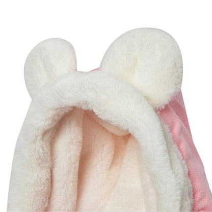 Plush Pet Carrier Backpack Pet Warm Bag with Hand Warmer Pocket Pink - S V1263-JX-6843-1