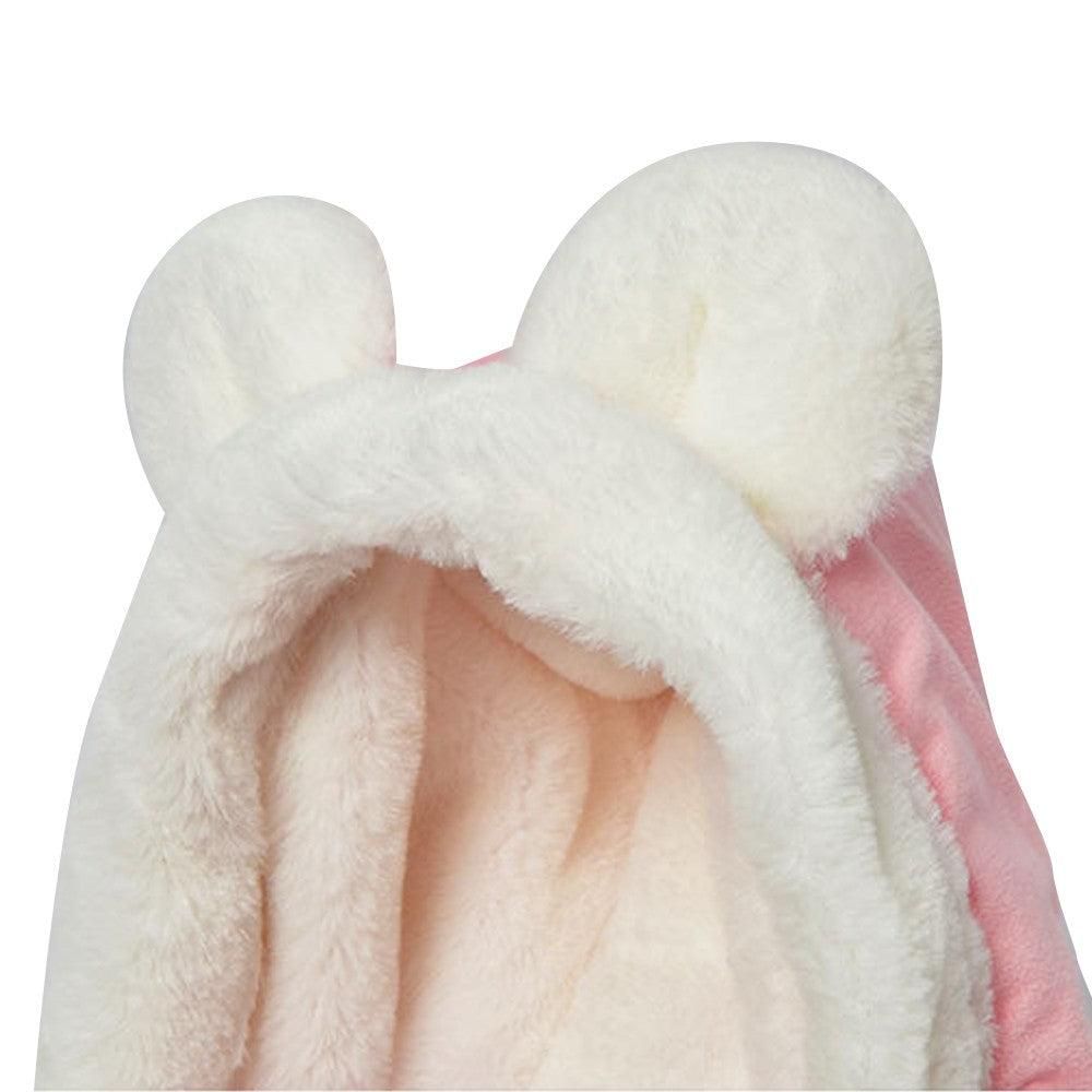 Plush Pet Carrier Backpack Pet Warm Bag with Hand Warmer Pocket Pink - M V1263-JX-6843-2