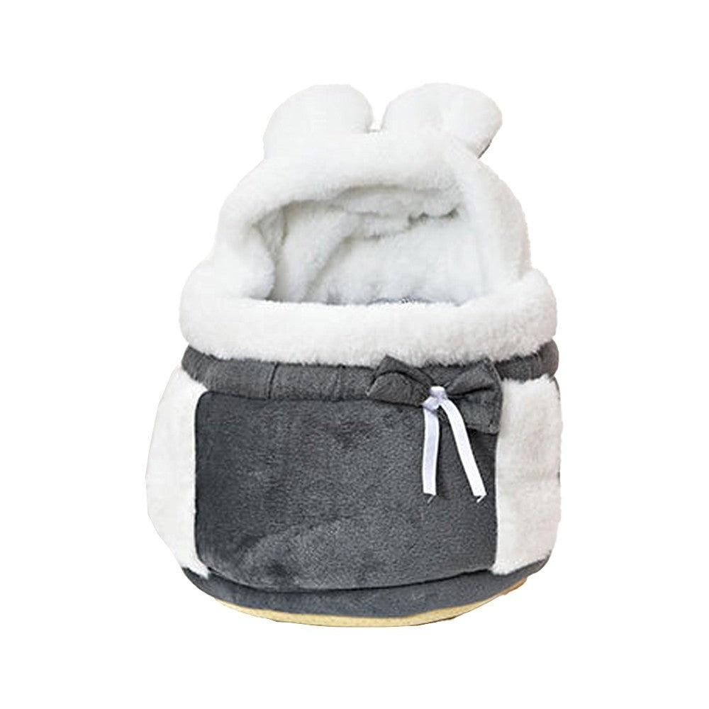 Plush Pet Carrier Backpack Pet Warm Bag with Hand Warmer Pocket Pink - M V1263-JX-6843-2
