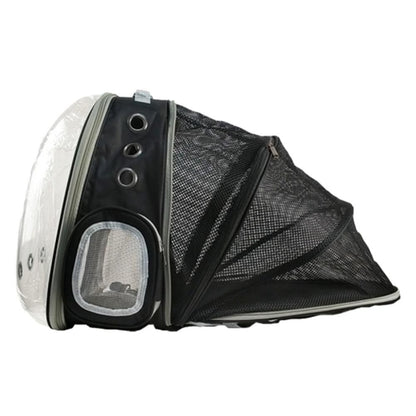 Expandable Travel Cat Backpack Carrier Polarized Tinted Bubble Window Pet Backpack Black V1263-JX-6844