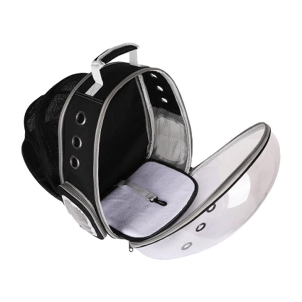 Expandable Travel Cat Backpack Carrier Polarized Tinted Bubble Window Pet Backpack Black V1263-JX-6844