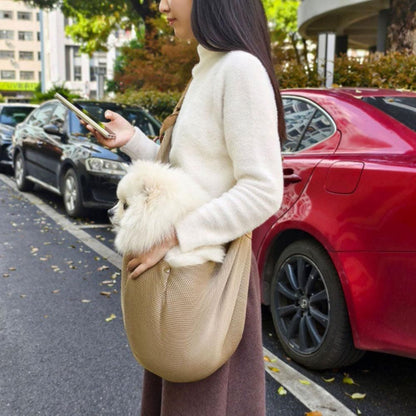 Adjustable Pet Dog Carrier Sling Bag Breathable Mesh Puppy Cat Carrier Khaki V1263-JX-6845