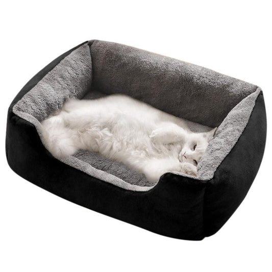 Rectangle Pet Bed for Dogs Cats Beds Warming Soft Calming Sleeping Puppy Bed Black - M V1263-JX-6846-1