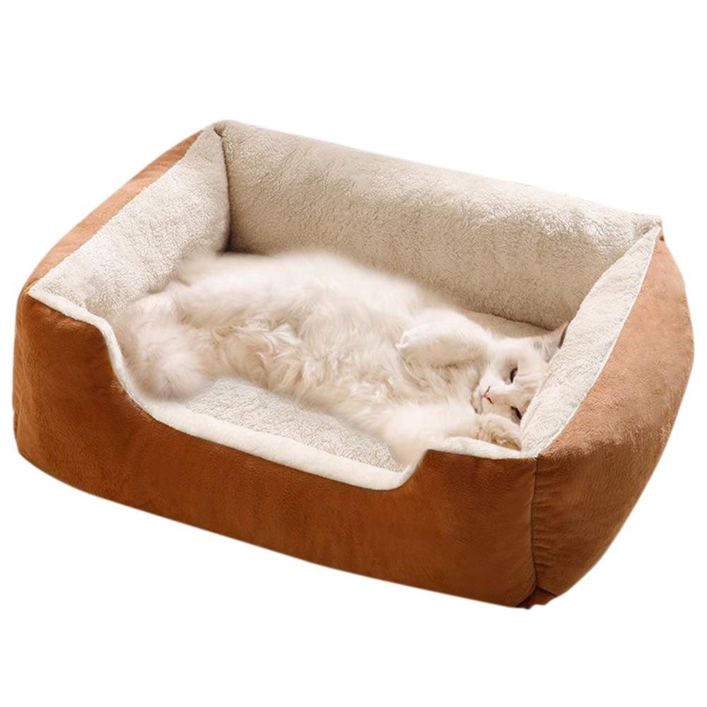 Rectangle Pet Bed for Dogs Cats Beds Warming Soft Calming Sleeping Puppy Bed Black - L V1263-JX-6846-2