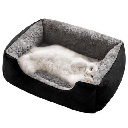 Rectangle Pet Bed for Dogs Cats Beds Warming Soft Calming Sleeping Puppy Bed Black - XL V1263-JX-6846-3