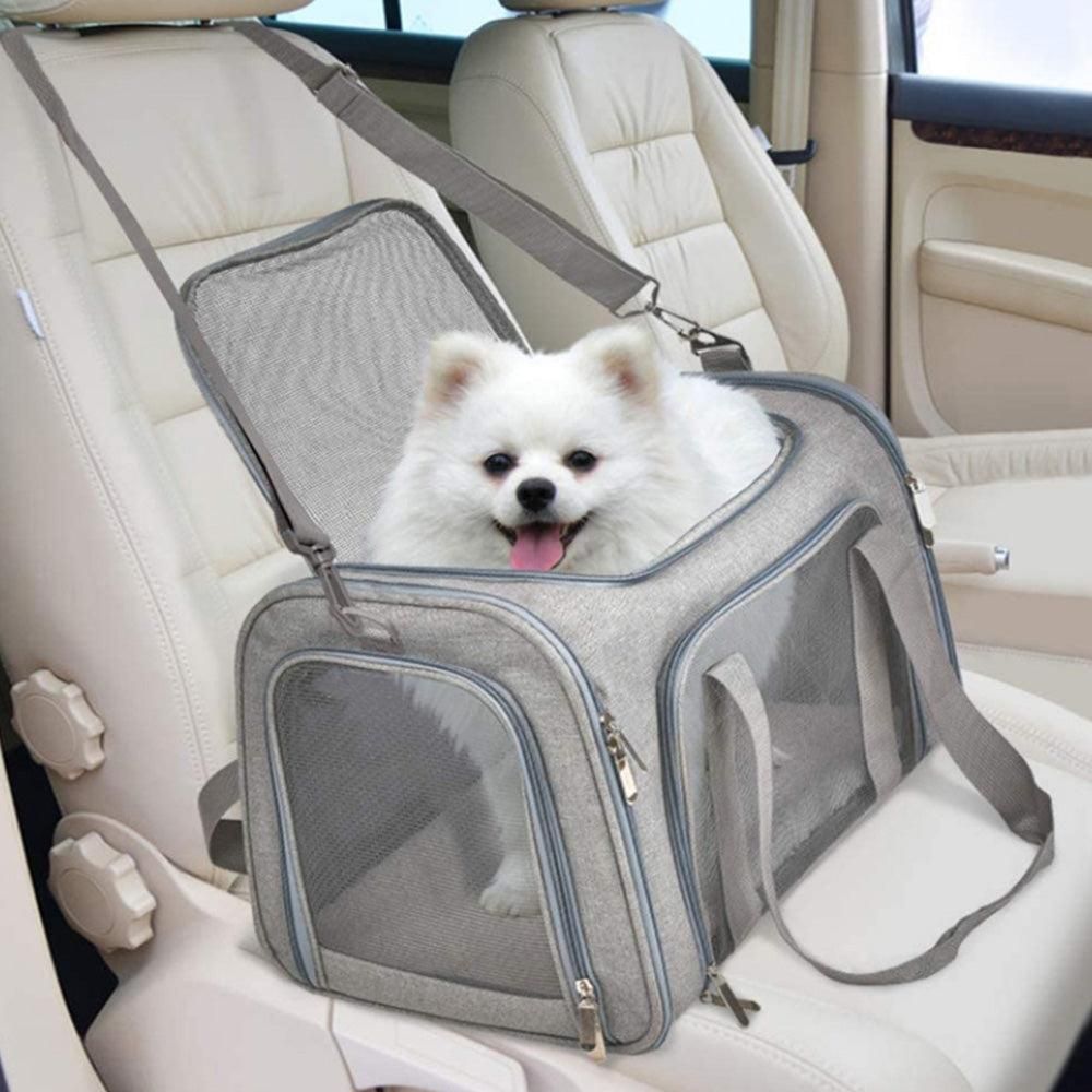 Foldable Travel Pet Carrier Bag Portable Cat Dog Kennel Bag Grey - S V1263-JX-6847-1