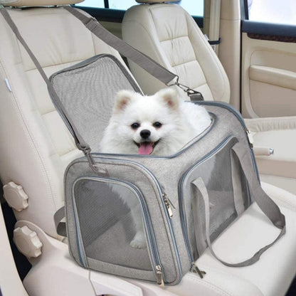 Foldable Travel Pet Carrier Bag Portable Cat Dog Kennel Bag Grey - S V1263-JX-6847-1