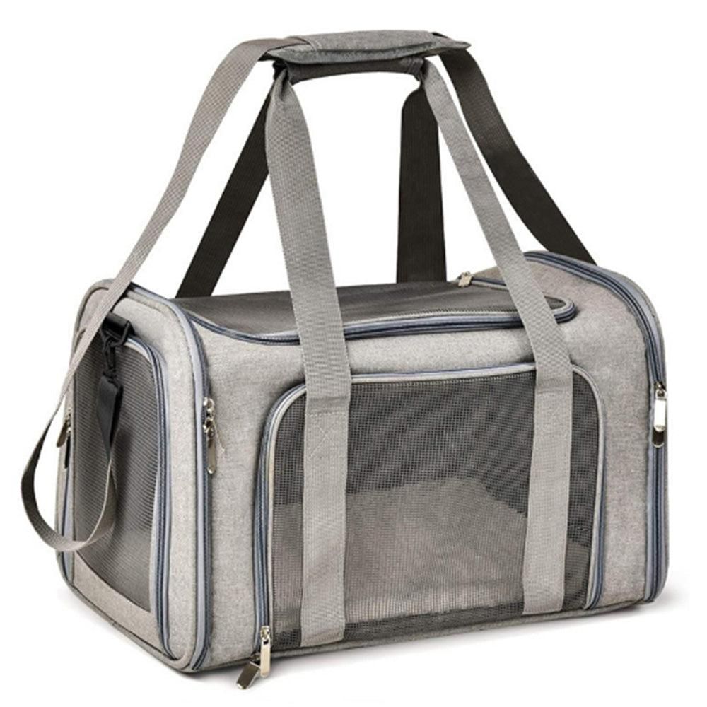 Foldable Travel Pet Carrier Bag Portable Cat Dog Kennel Bag Grey - XL V1263-JX-6847-3