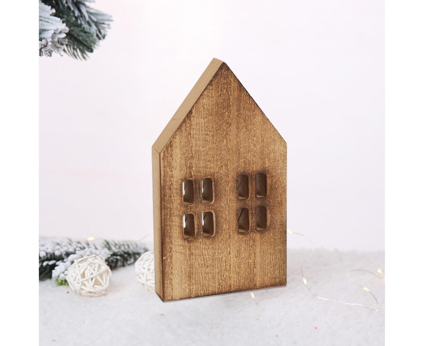 Miniature Wooden House-Brown L V1263-JX-685